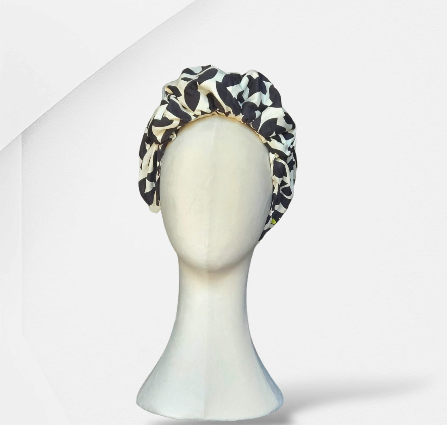 Black and White Charlotte Silk Turban Headwear