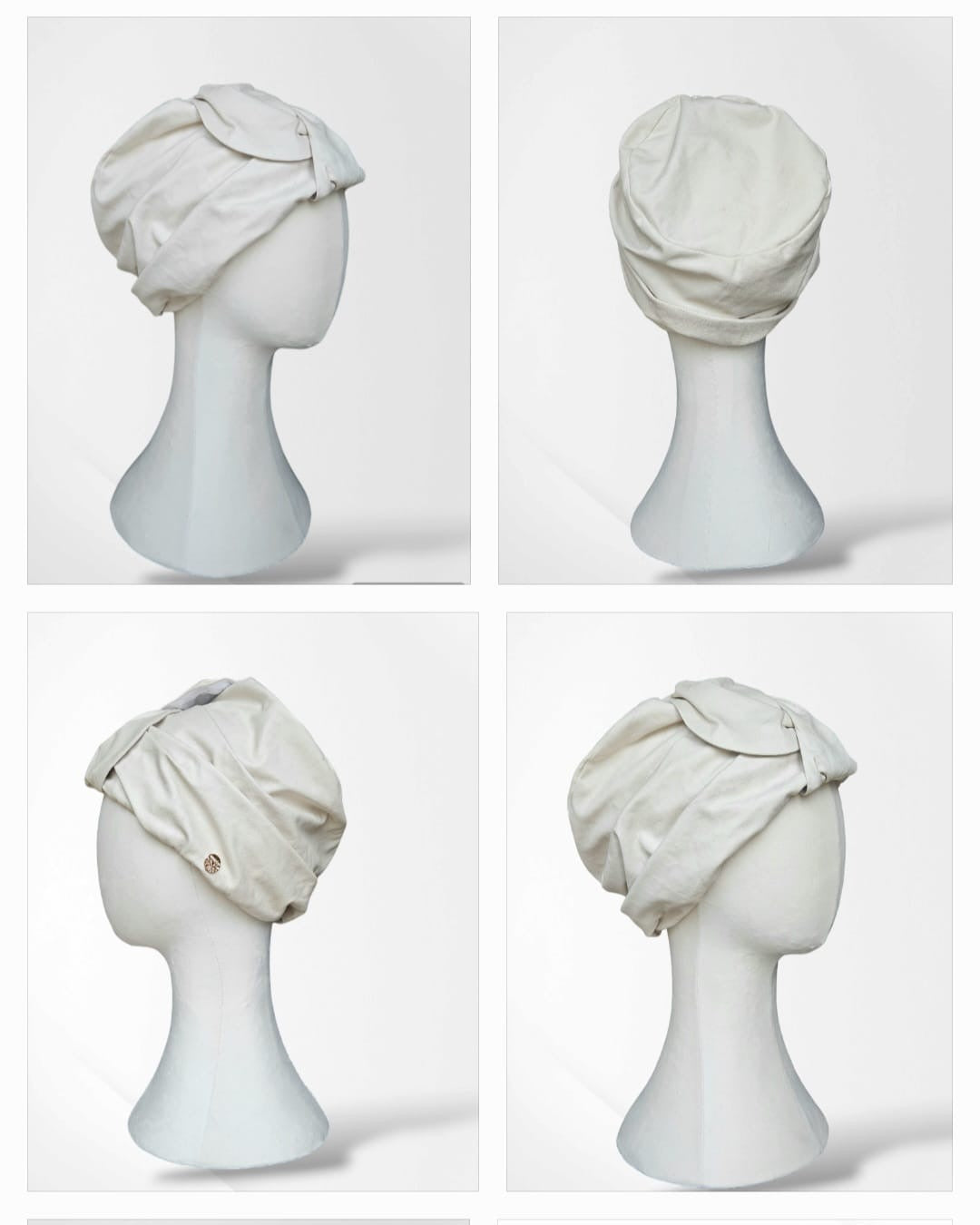 Cream Diane Leather Turban