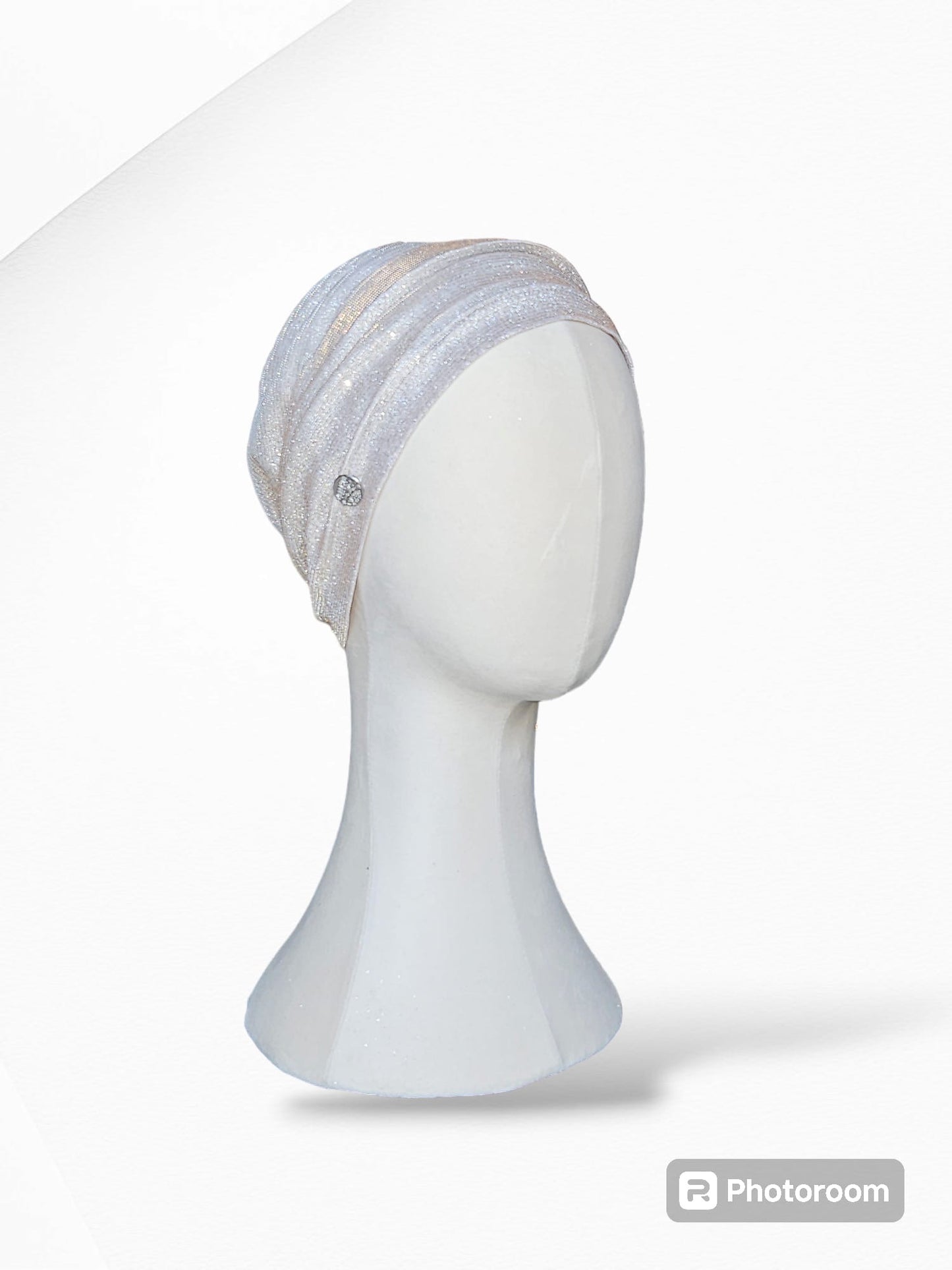 Champagne Glitz and Glam 2 Piece Turban