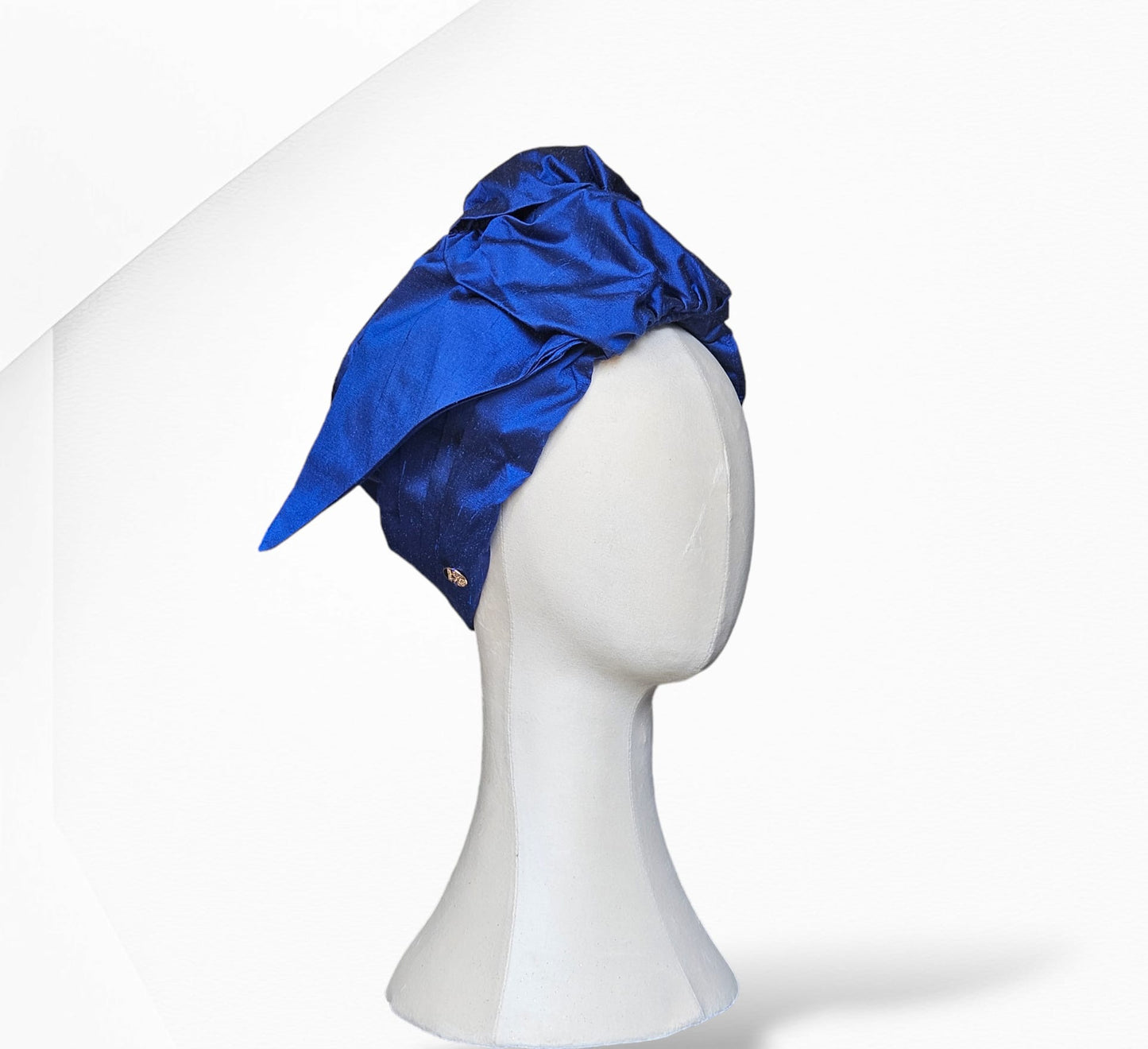 Royal Blue Layal Silk Turban Headwear