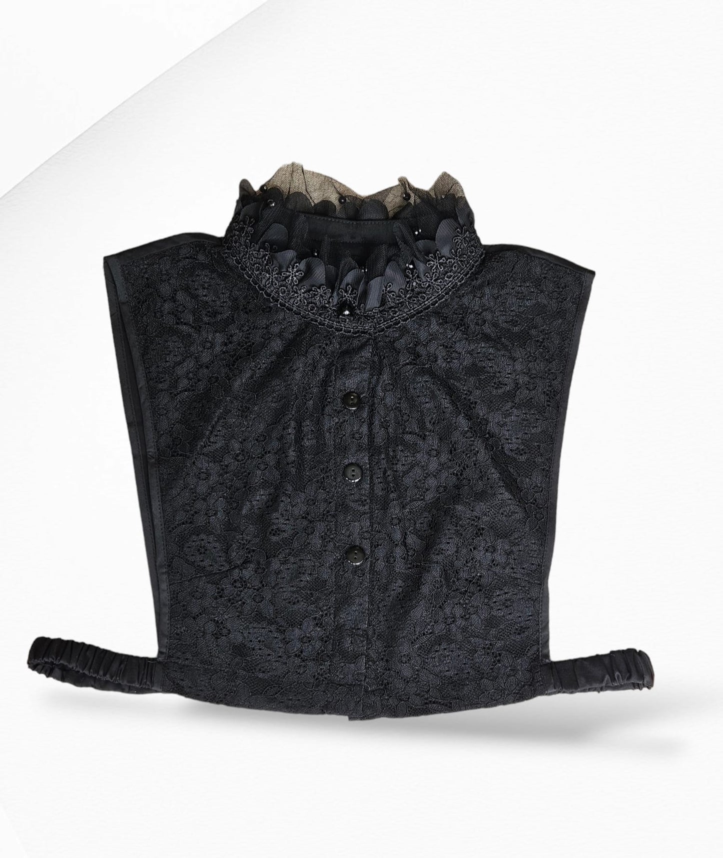 Black Pearly Lace Collar