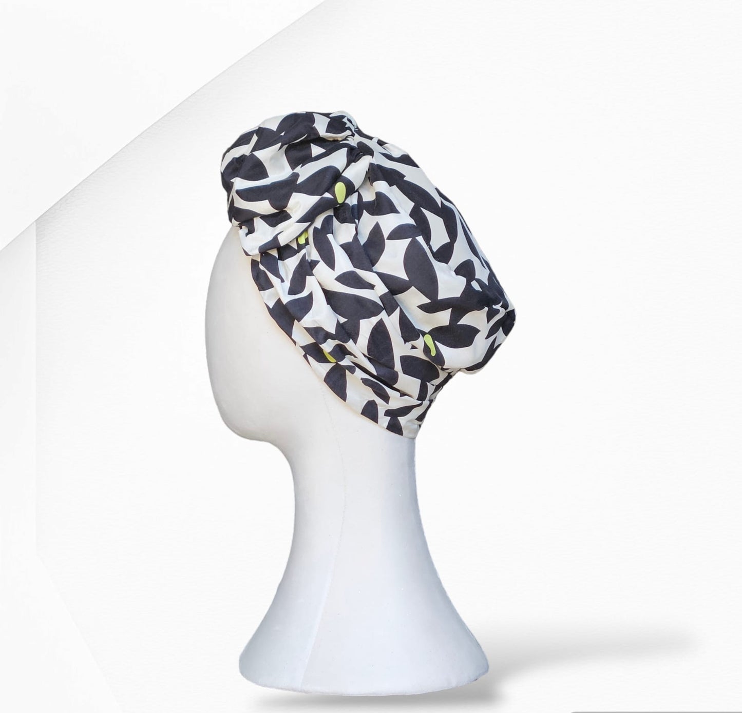 Black and White Charlotte Silk Turban Headwear