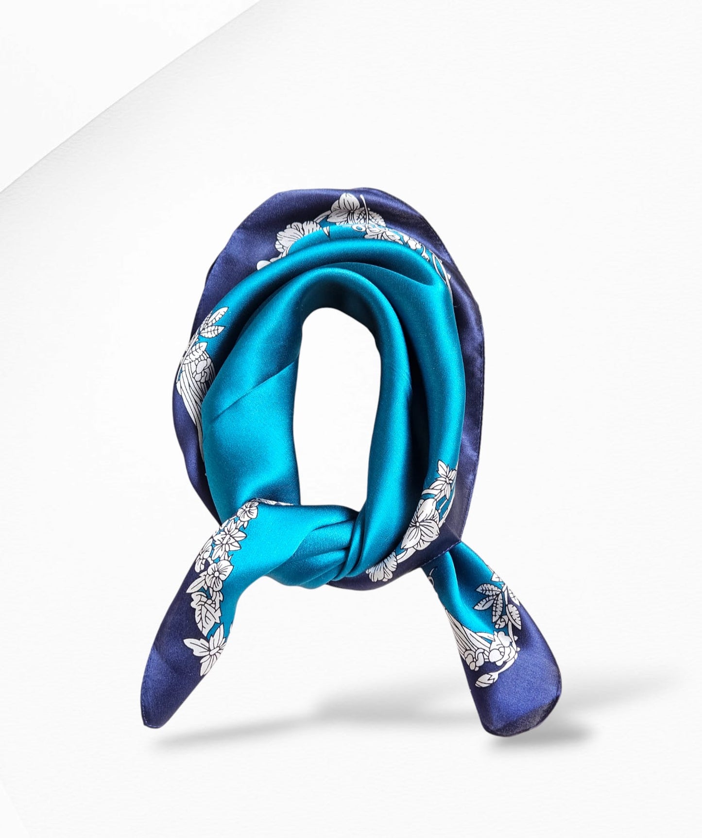 Ocean Blue Silk Scarf