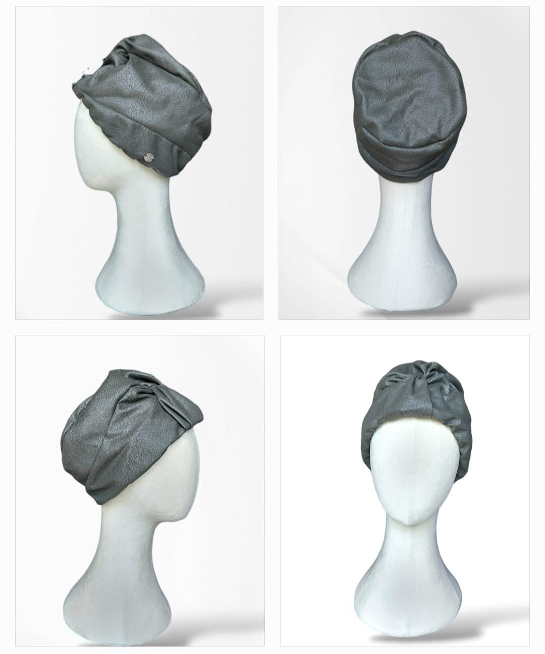 Khaki Amelia Leather Turban