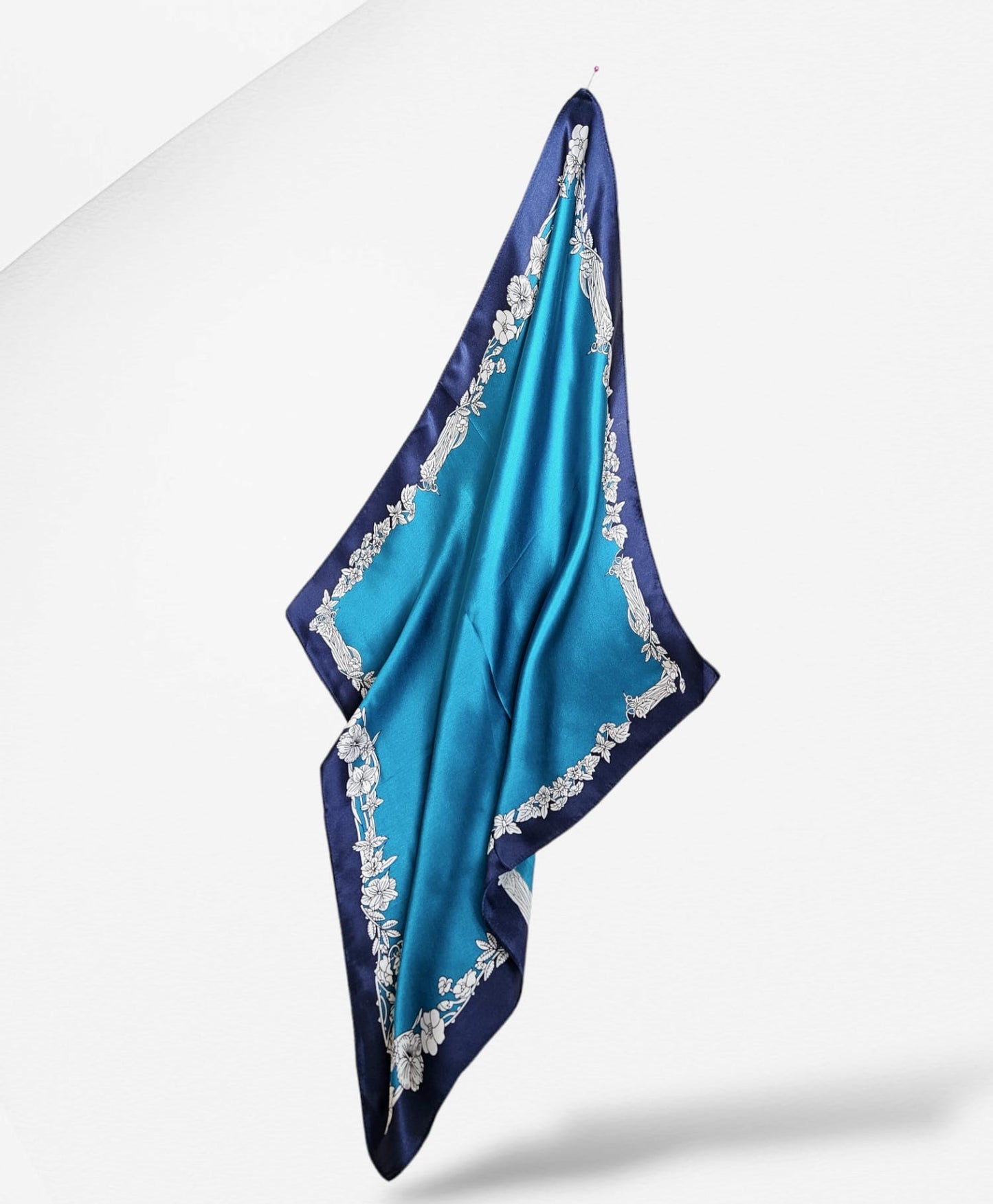 Ocean Blue Silk Scarf
