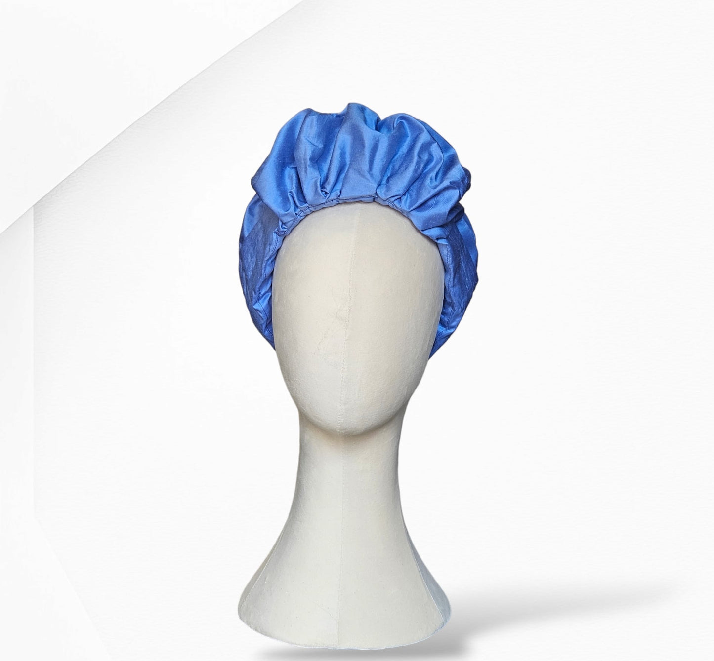 Blue Charlotte Silk Turban Headwear