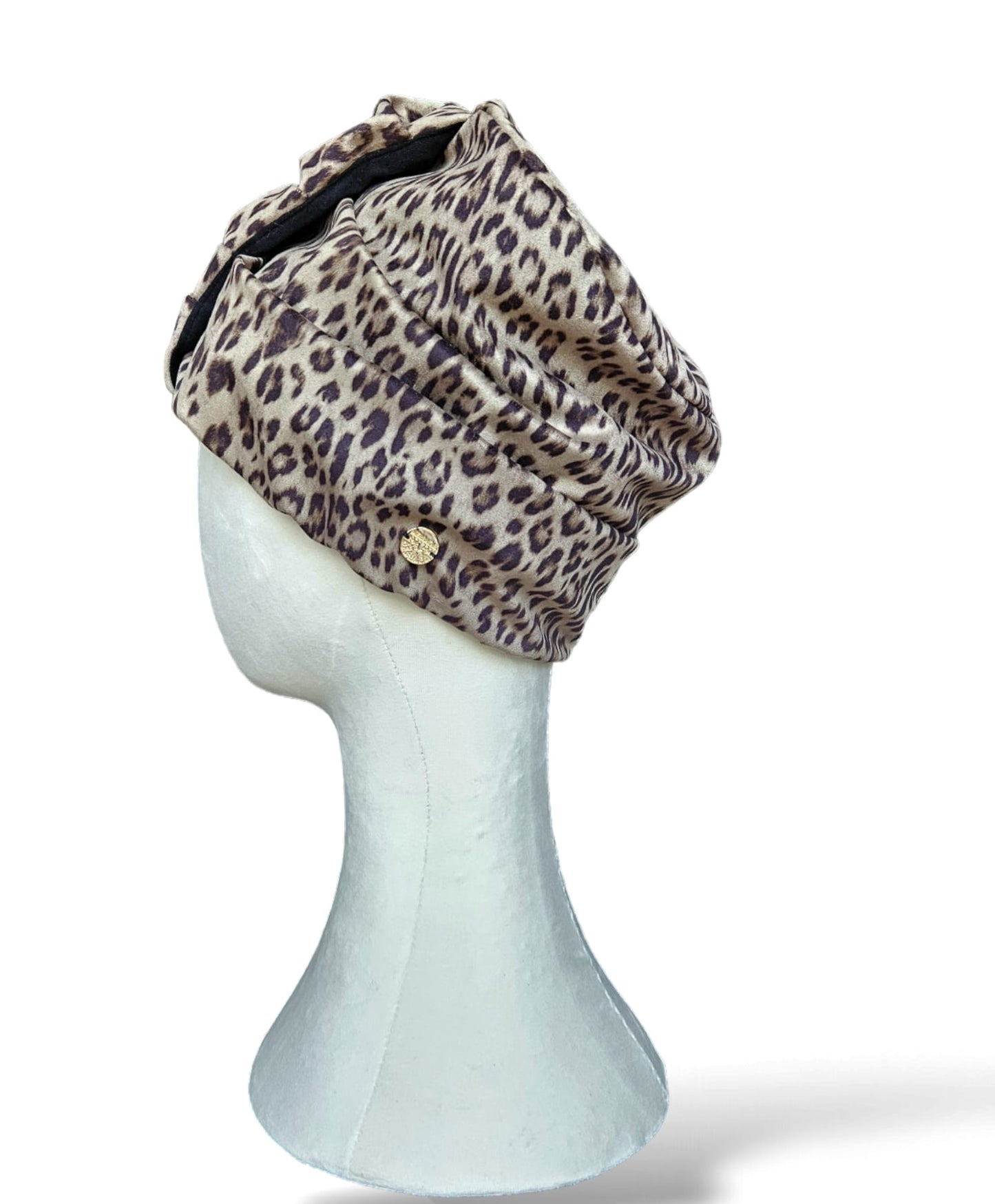 Leopard Grace Leather Turban
