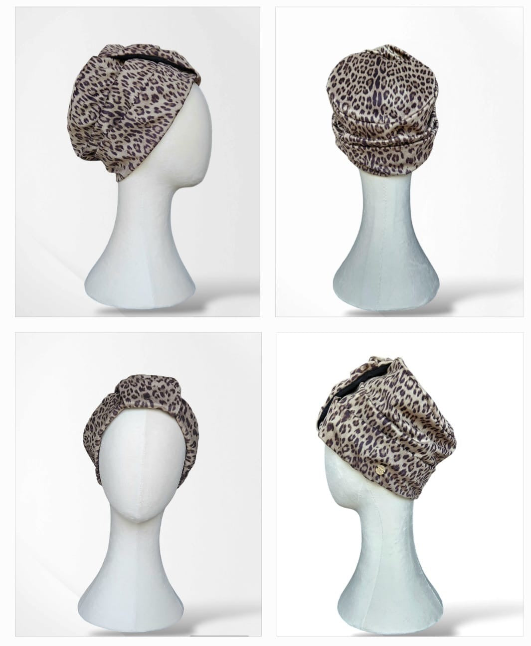 Leopard Grace Leather Turban