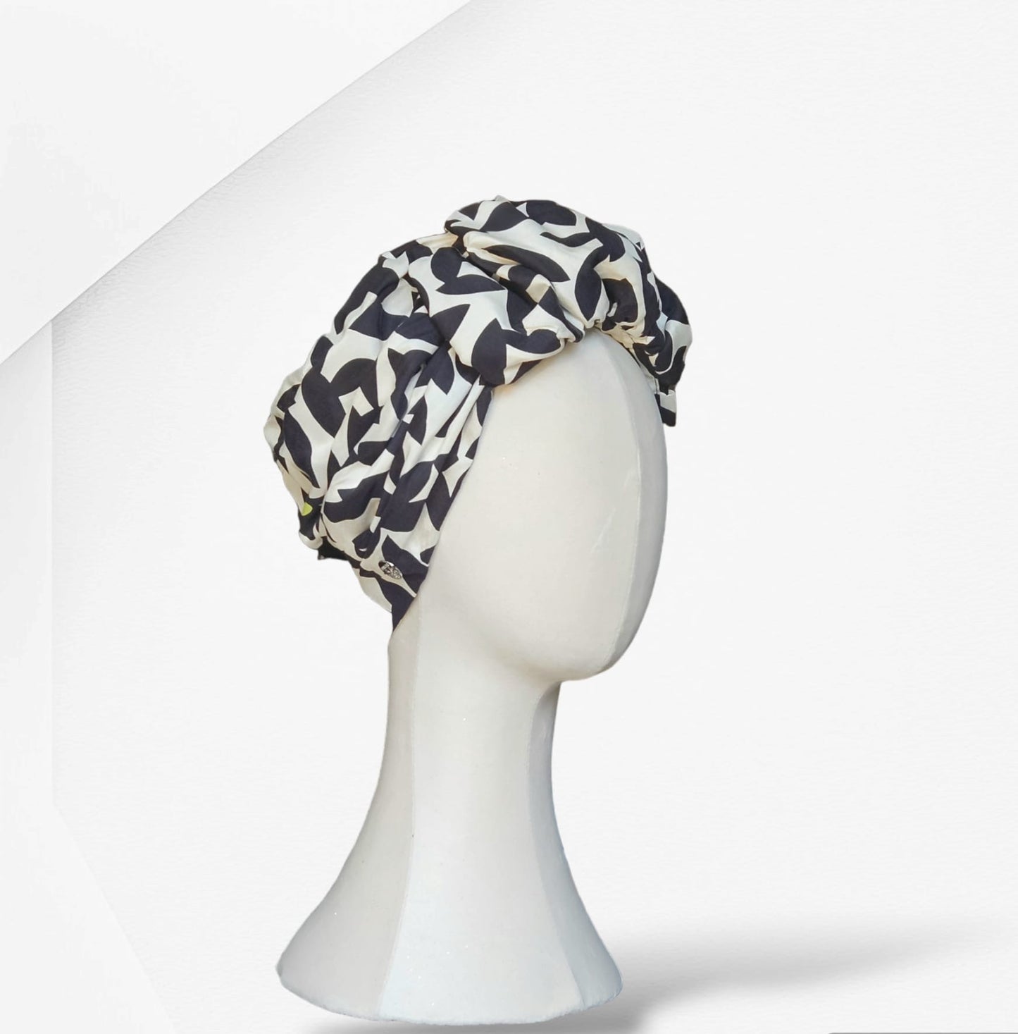 Black and White Charlotte Silk Turban Headwear