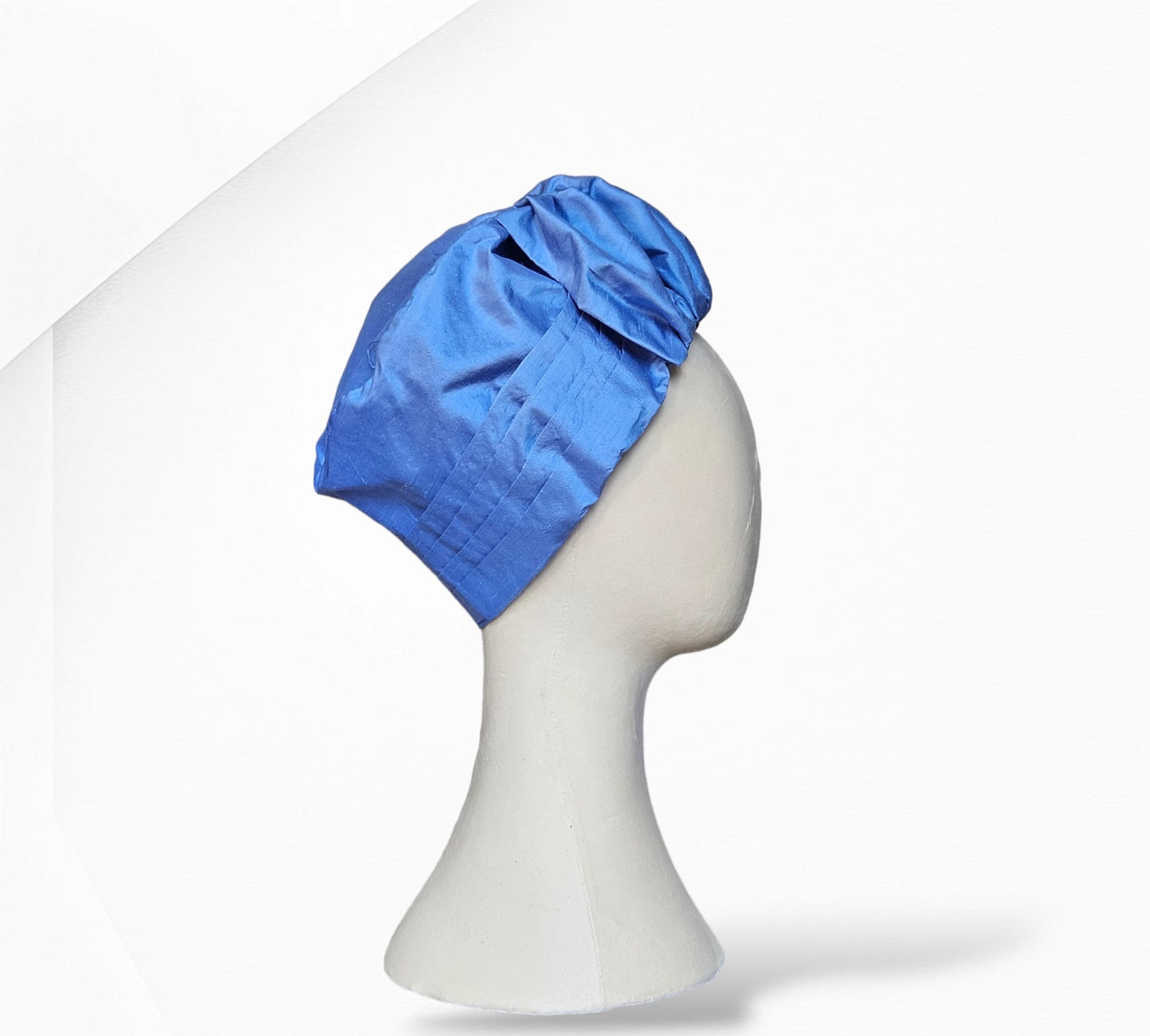 Blue Charlotte Silk Turban Headwear