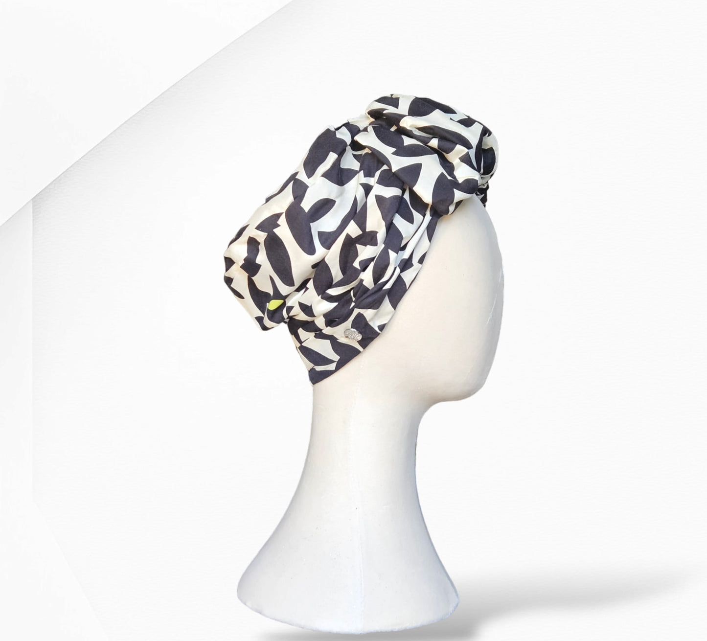 Black and White Charlotte Silk Turban Headwear