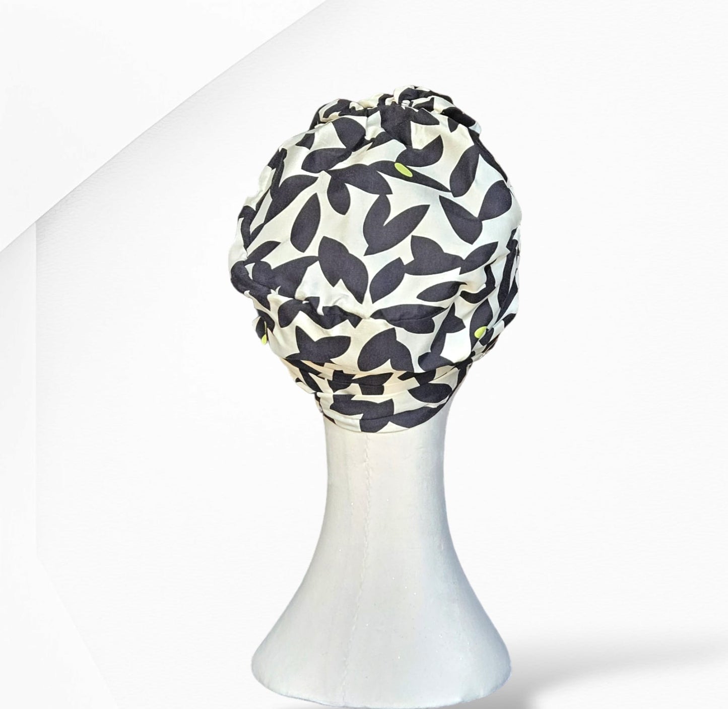 Black and White Charlotte Silk Turban Headwear