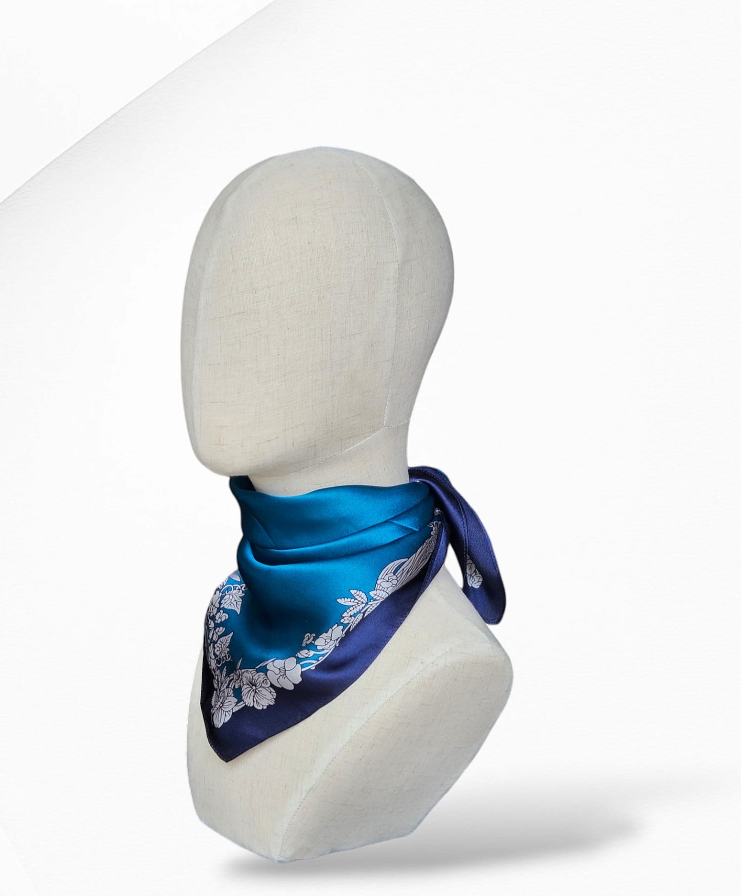 Ocean Blue Silk Scarf