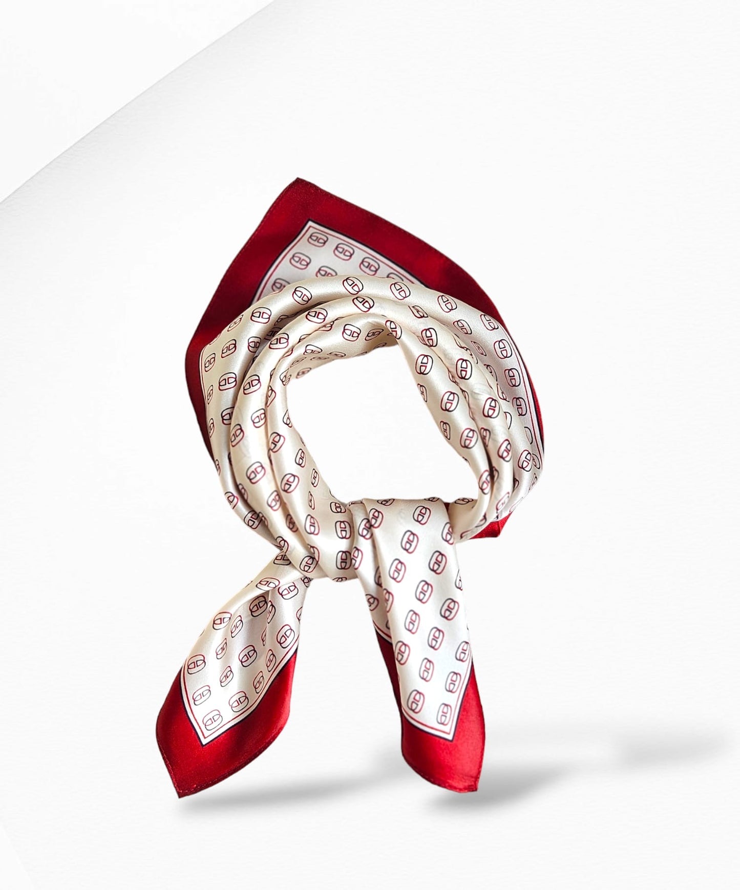 Red Pattern Silk Scarf