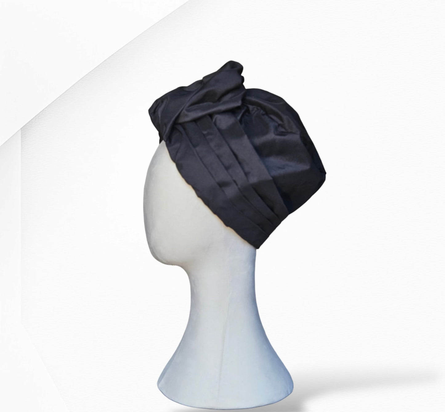 Black Cai Silk Turban and Headwear
