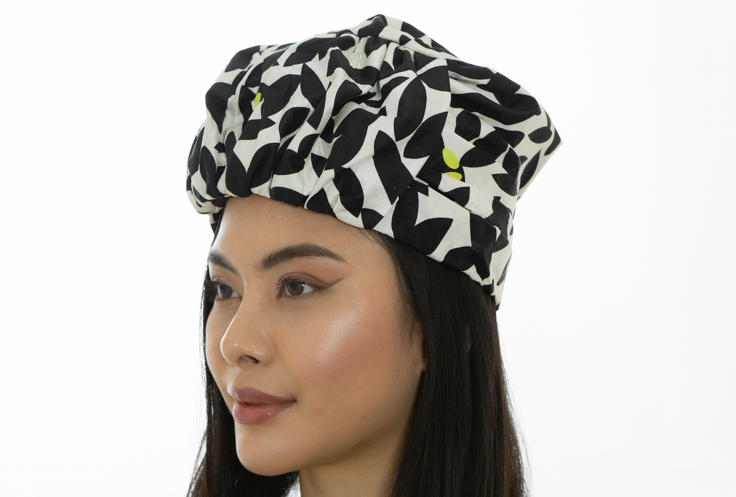 Black and White Charlotte Silk Turban Headwear
