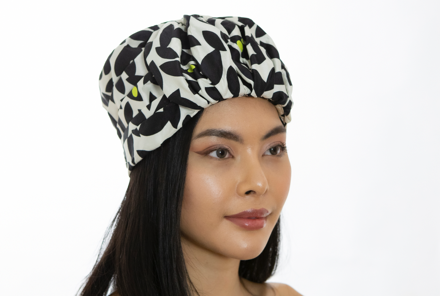 Black and White Charlotte Silk Turban Headwear