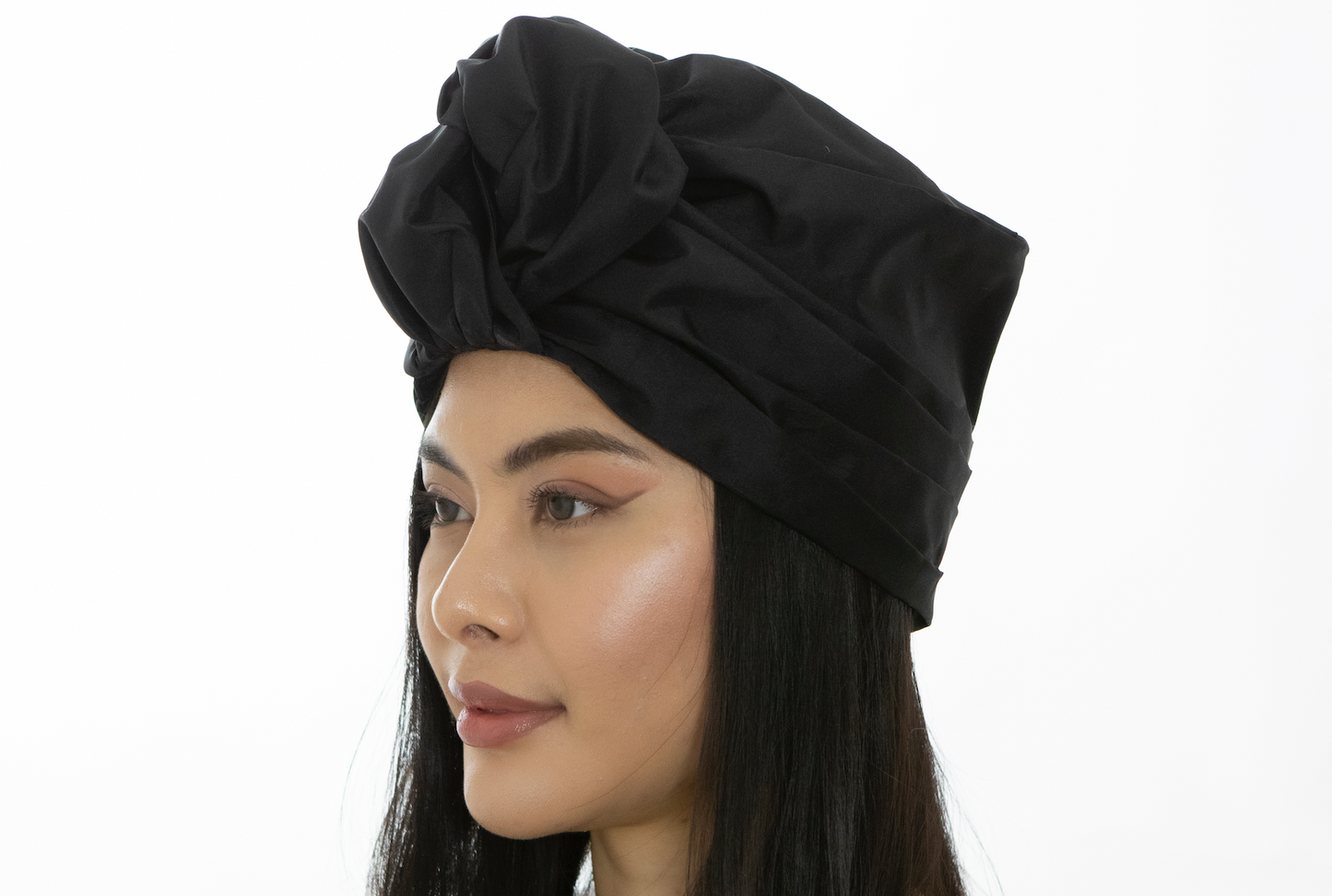 Black Cai Silk Turban and Headwear
