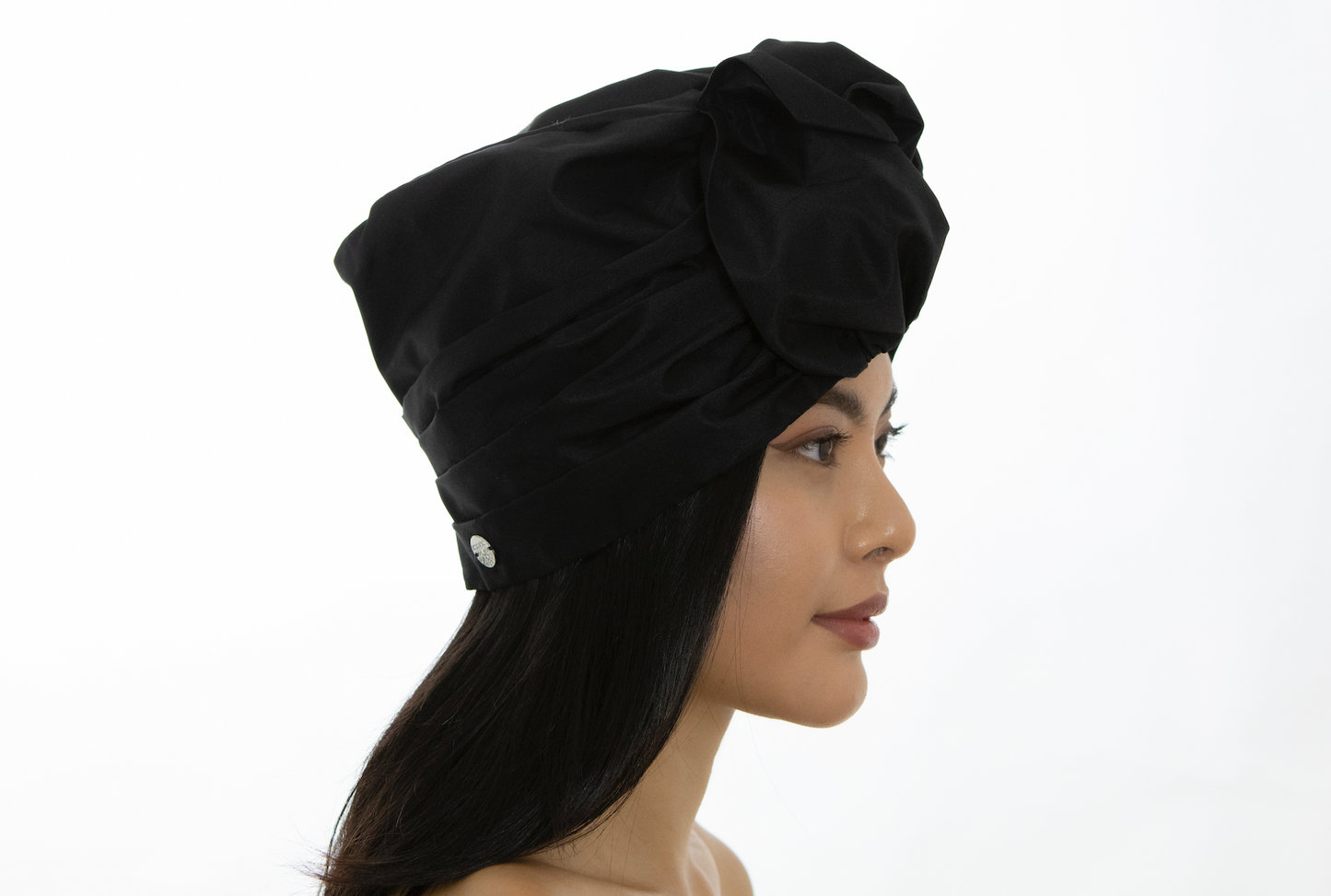 Black Cai Silk Turban and Headwear