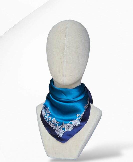 Ocean Blue Silk Scarf