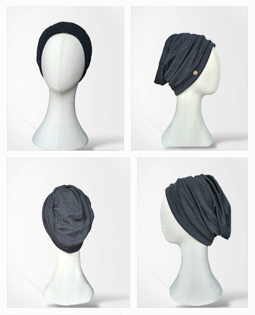 Black Ava 2 Piece Turban
