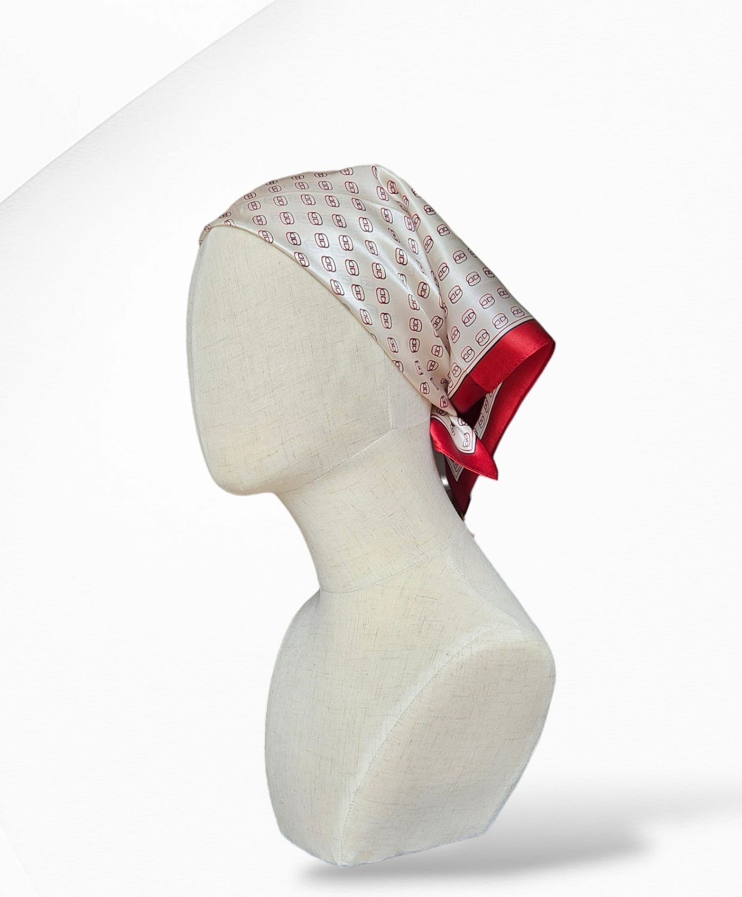 Red Pattern Silk Scarf