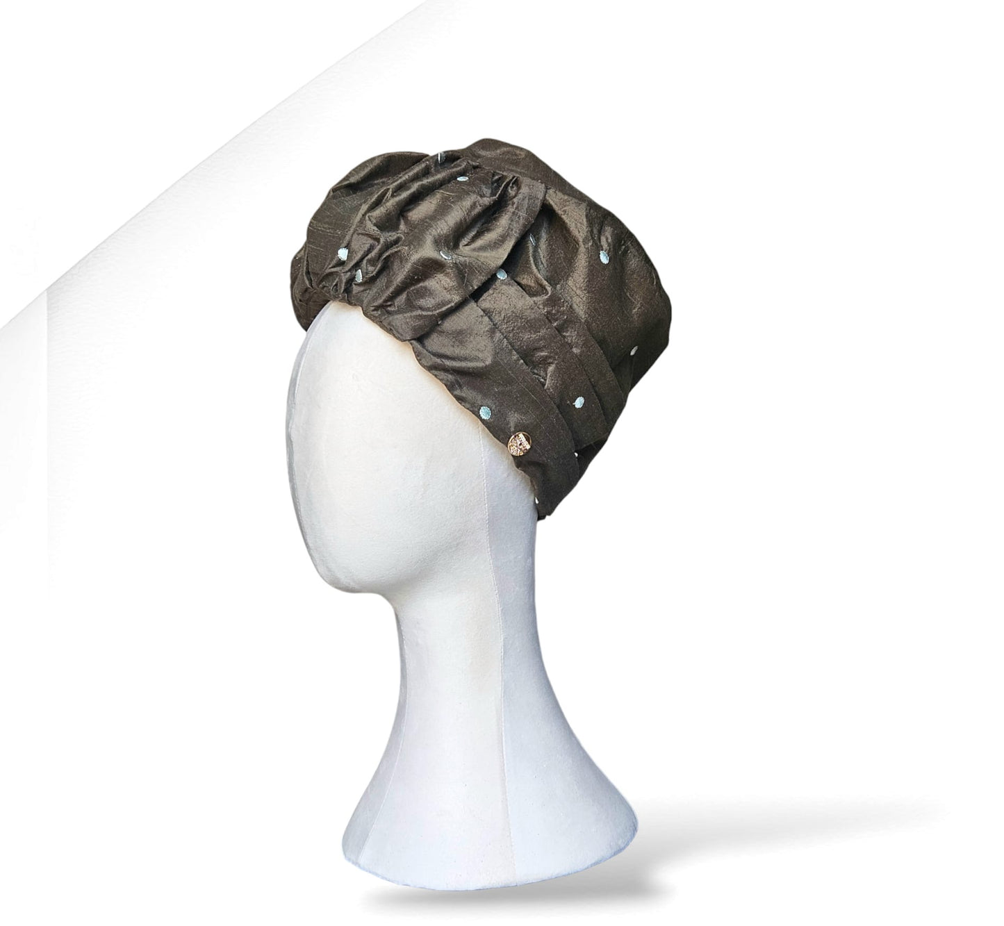 Green Charlotte Silk Turban and Headwear