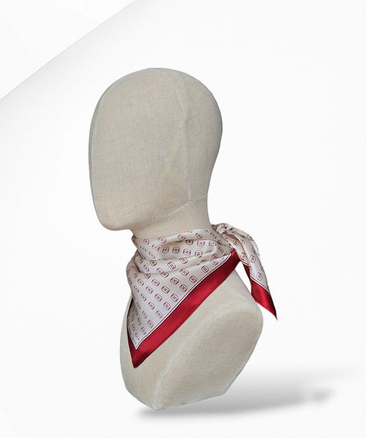 Red Pattern Silk Scarf