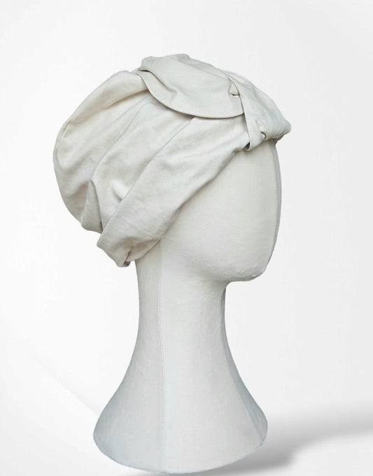 Cream Diane Leather Turban