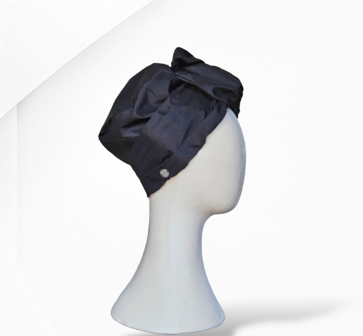 Black Cai Silk Turban and Headwear