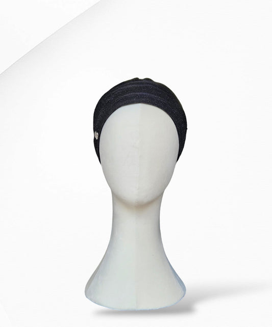 Black Glitz and Glam 2 Piece Turban