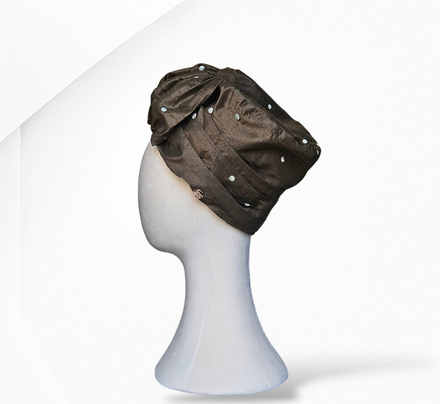 Green Charlotte Silk Turban and Headwear