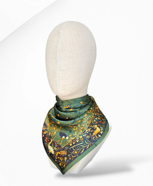Green Garden Silk Scarf