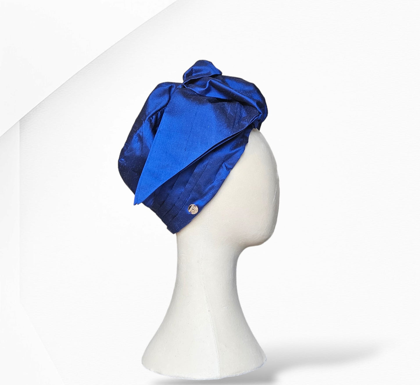 Royal Blue Layal Silk Turban Headwear