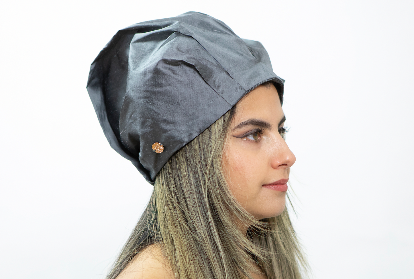 Grey Sahara Silk Turban Headwear