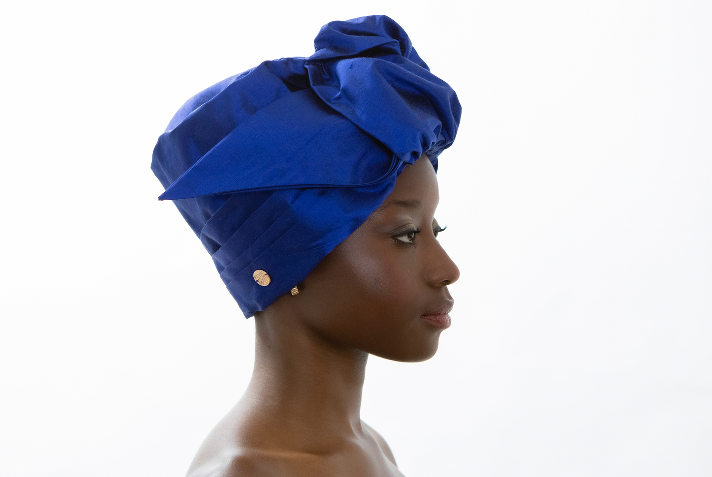 Royal Blue Layal Silk Turban Headwear