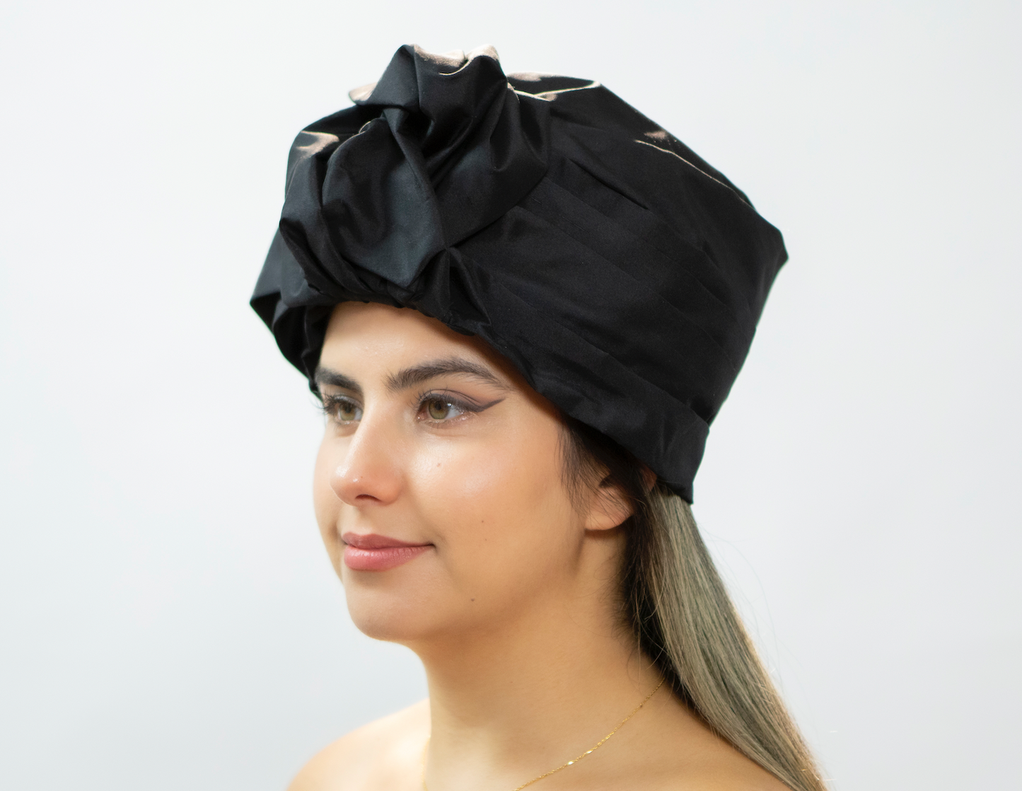 Black Silk Layal Turban Headwear